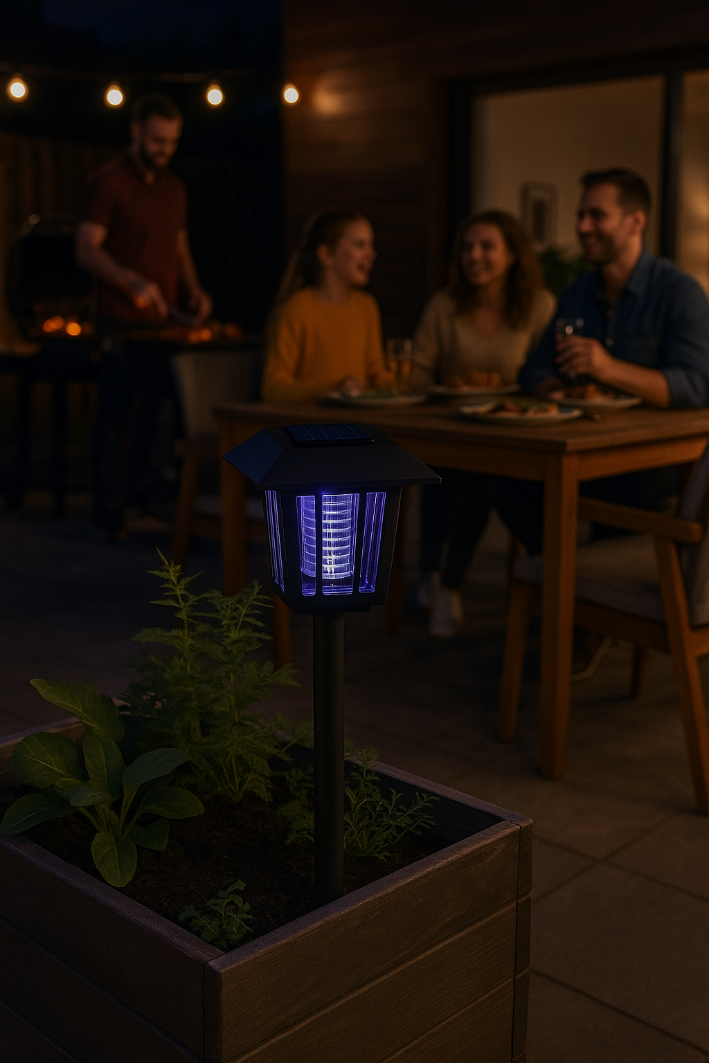 Lámpara Solar Mata Mosquitos Arrow Negra